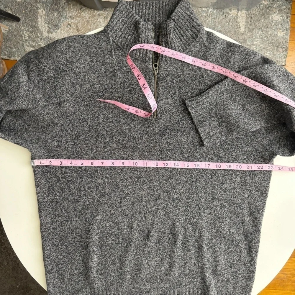 J. Crew Men’s Lambswool 1/2 Zip Pullover Sweater Size Large Tall Gray Heather